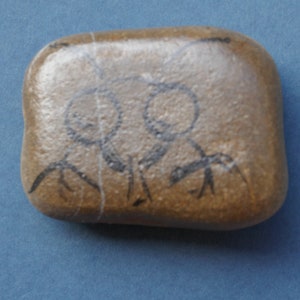 Painted Stone, Butterfly on Beach Stone, Golden Wings, Insect image 4