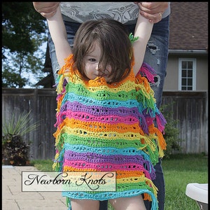 Crochet Pattern Poncho Rainbow River Bathing Poncho or Bathing Suit Cover/ Pattern 79. Instant PDF Download Includes 4 sizes up to 2 yr image 5