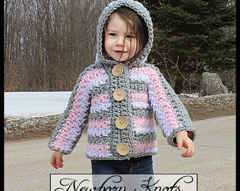 Crochet Pattern Sweater- The Sassy Stripes Sweater/ Pattern number 083. Includes 8 sizes from 18 months to 14 years - Instant PDF Download
