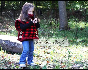 Crochet Pullover Pattern - Playful Plaid Pullover/ Pattern #97. Instant PDF Download - Includes 12 sizes from 1 year to adult 3XLarge.