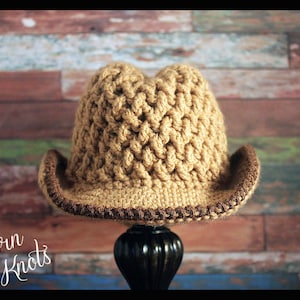 CROCHET PATTERN Baby Cowboy Hat Weaving Baby Cowboy Hat/ Pattern number 53. With 5 sizes up to 3 years Instant PDF Download image 1