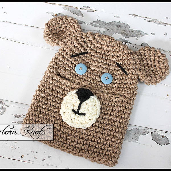 Crochet Balaclava Pattern - Teddy Bear Balaclava/ Pattern #95. Instant PDF Download - Includes 5 sizes from 1 year to adult.