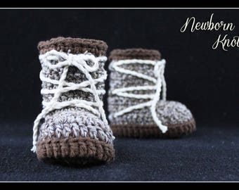 Crochet Baby Booties Pattern - Boys or Girls All Tied Up Baby Booties/ Pattern number 034. Instant Download - Includes 3 sizes up to 1 year