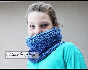 Crochet Pattern Cowl - Moon River Cowl/ Pattern number 0105. Instant PDF Download - Include 5 sizes from 1 year to adult.