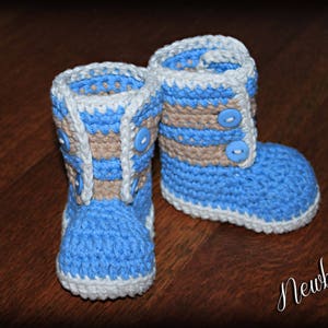 Crochet Pattern Baby Booties Boys or Girls Striped Button up Booties/ Pattern number 31. 3 sizes up to 1 year Instant PDF Download image 5