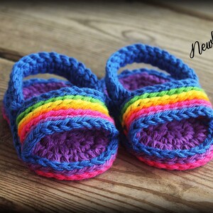 Crochet Pattern Baby Sandals Pin Stripe Baby Flip Flops. Pattern 51. Instant PDF Download Includes 3 sizes up to 12 months. image 3