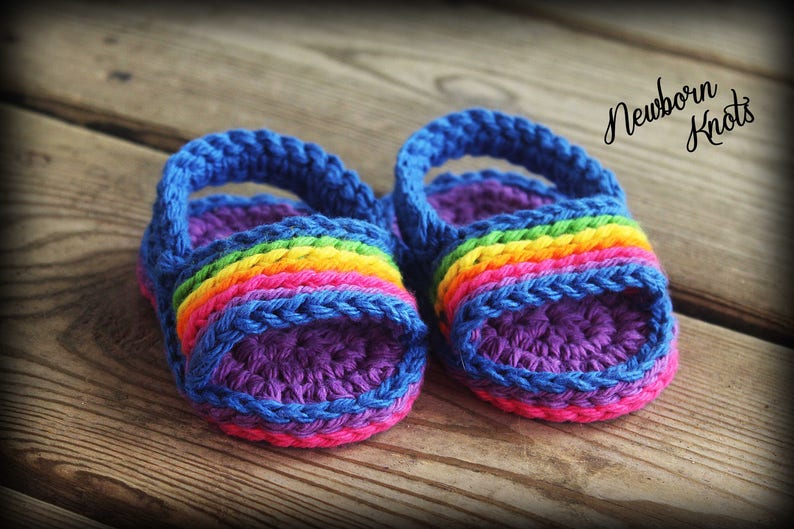 Crochet Pattern Baby Sandals Pin Stripe Baby Flip Flops. Pattern 51. Instant PDF Download Includes 3 sizes up to 12 months. image 3