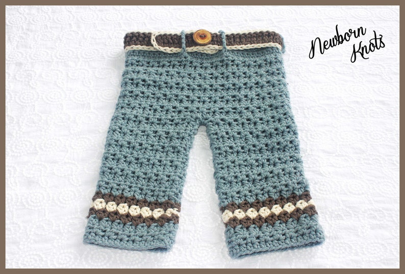 CROCHET PATTERN Baby Pants Boys or Girls Diamond Stripe Baby Pants/ Pattern number 050. Includes 5 sizes up to 2 year-Instant PDF Download image 5