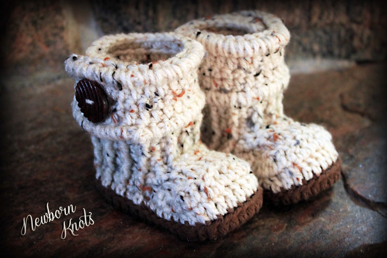 Crochet Baby Booties Pattern Boys or Girls Dual Ribbed Baby - Etsy