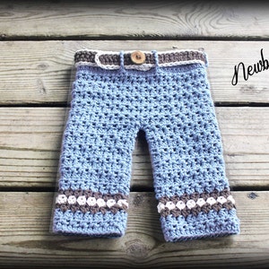 CROCHET PATTERN Baby Pants Boys or Girls Diamond Stripe Baby Pants/ Pattern number 050. Includes 5 sizes up to 2 year-Instant PDF Download image 1