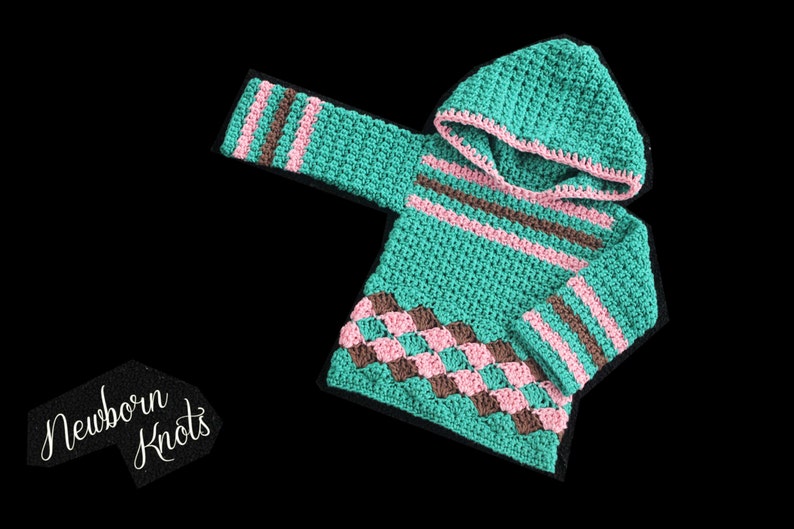 CROCHET PATTERN Hooded Sweater Baby Boy or Girls Pullover Hooded Sweater/ Pattern number 48. 4 sizes up to 2 year Instant PDF Download image 6