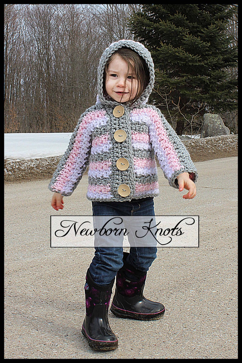 Crochet Pattern Sweater The Sassy Stripes Sweater/ Pattern number 083. Includes 8 sizes from 18 months to 14 years Instant PDF Download image 1