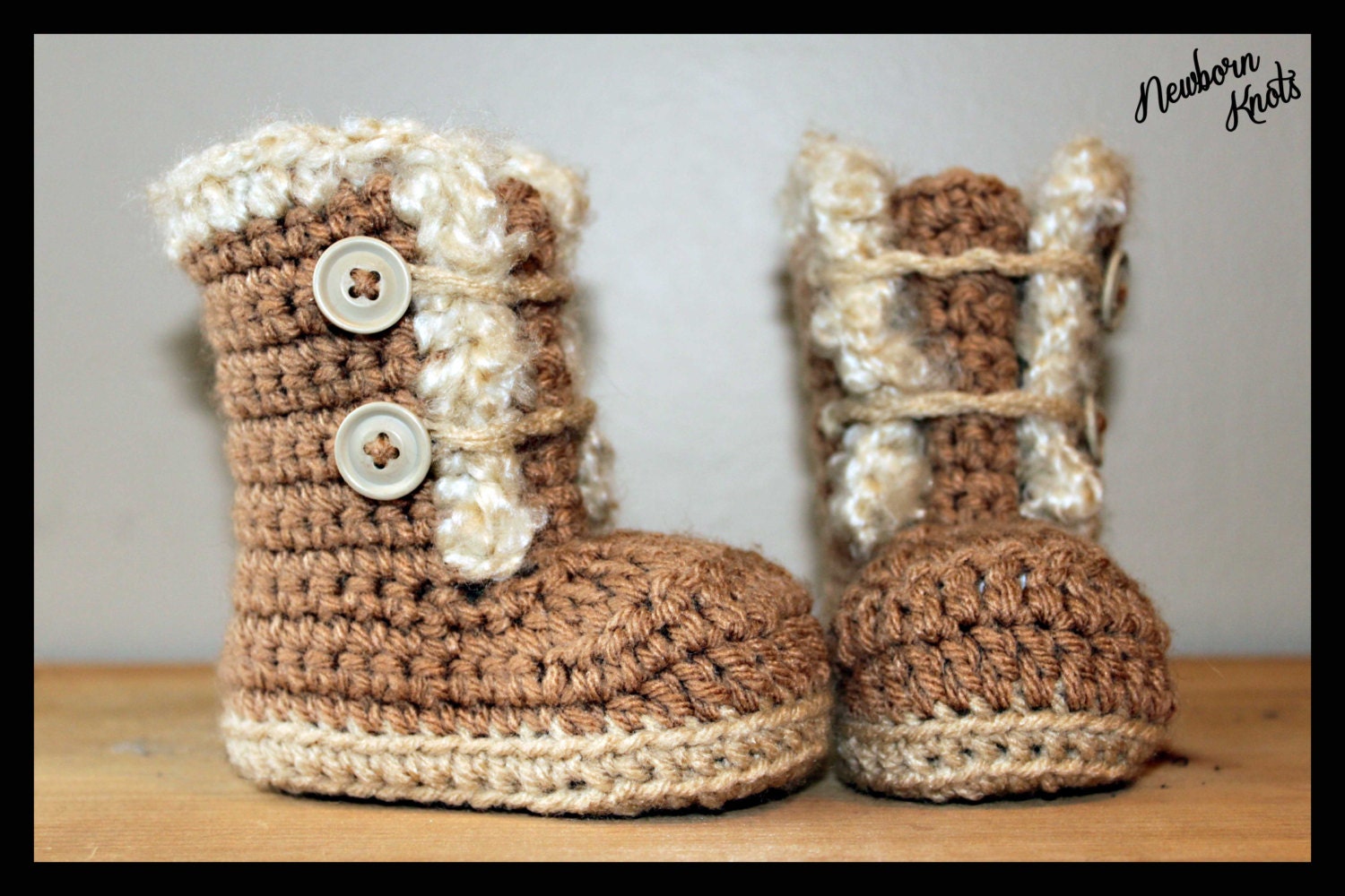 Crochet Baby Booties Pattern Boys or Girls Fur Trim Booties/ - Etsy