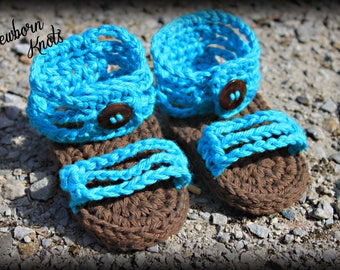 CROCHET PATTERN Baby Sandals - The Stringy Baby Sandals/ Pattern number 023. Includes 3 sizes up to 12 months - Instant PDF Download