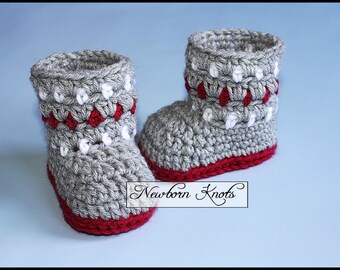 Crochet Pattern Baby Booties - Cozy Colors Baby Booties/ Pattern number 075. Instant PDF Download - Includes 3 sizes up to 12 months.