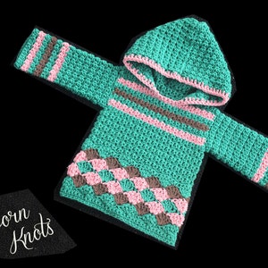 CROCHET PATTERN Hooded Sweater Baby Boy or Girls Pullover Hooded Sweater/ Pattern number 48. 4 sizes up to 2 year Instant PDF Download image 3