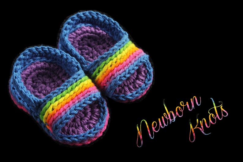 Crochet Pattern Baby Sandals Pin Stripe Baby Flip Flops. Pattern 51. Instant PDF Download Includes 3 sizes up to 12 months. image 5