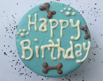 Dog Birthday Cake//Homemade Gourmet Blue Birthday Cake for Dogs