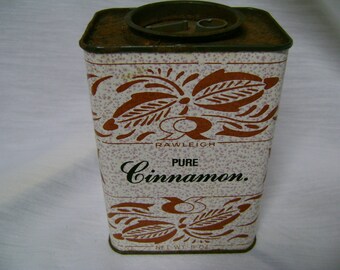 Vintage Spice Can Cinnamon Rawleigh Kitchen Spice