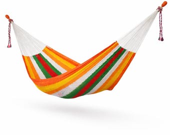 Habanero Hammock Made with Thick Cotton Thread - Traditional Mayan Hammocks *Customs Taxes Included*