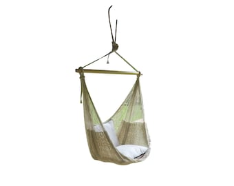 Natural Sitting Hammock Made with Thick Cotton/Nylon Thread