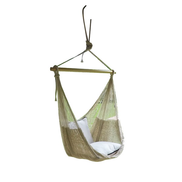 Natural Sitting Hammock Made with Thick Cotton/Nylon Thread