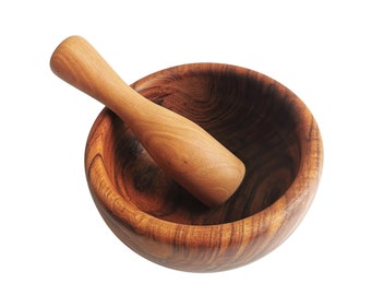 Hardwood molcajete / Mortar and Pestle set to prepare Mexican sauces *Customs Taxes Included*