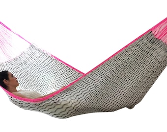 Pitahaya Hammock Made with Thick Nylon Thread - Traditional Mayan Hammocks