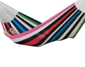 Sarape Hammock Made with Thick Cotton Thread - Traditional Mayan Hammocks