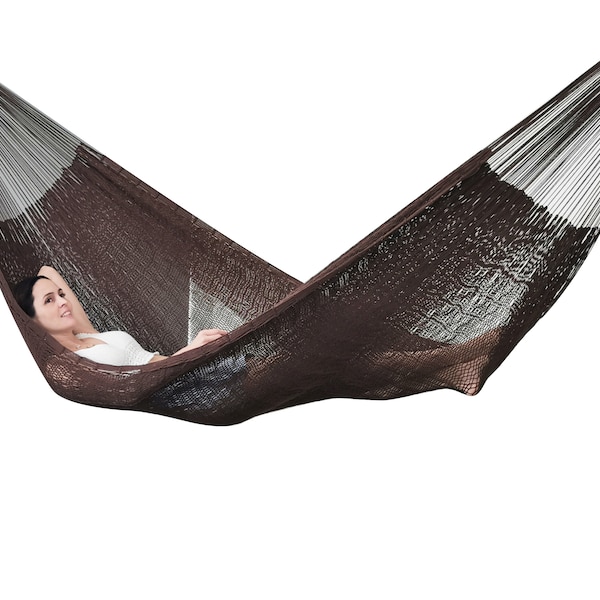 Brown Hammock Made with Thick Cotton Thread - Traditional Mayan Hammocks