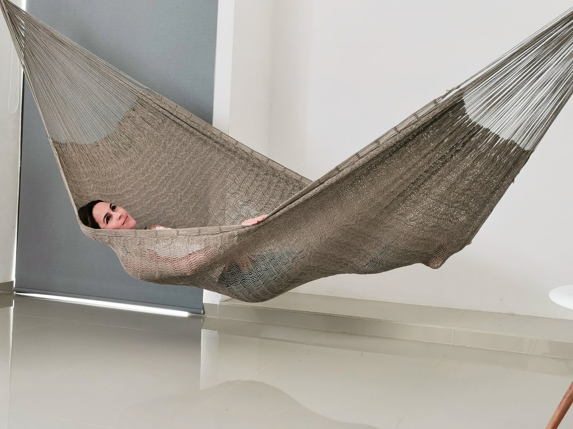 Traditional Mayan Hammocks  Gray Hammock Made with Thick image 1