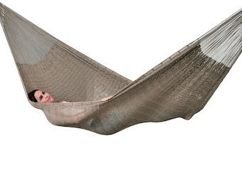 Gray Hammock Made with Thick Cotton Thread - Traditional Mayan Hammocks