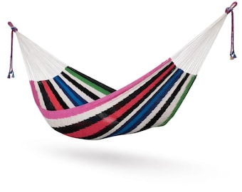 Sarape Hammock Made with Thick Cotton Thread - Traditional Mayan Hammocks *Customs Taxes Included*