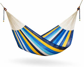Cancun Hammock Made with Thick Nylon Thread - Traditional Mayan Hammocks *Customs Taxes Included*