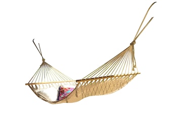 Natural Color American Hammock Made with Thick Cotton/Nylon Thread