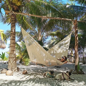 Natural Hammock Made with Thick Nylon Thread Traditional Mayan Hammocks image 5