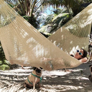 Natural Hammock Made with Thick Nylon Thread Traditional Mayan Hammocks image 2