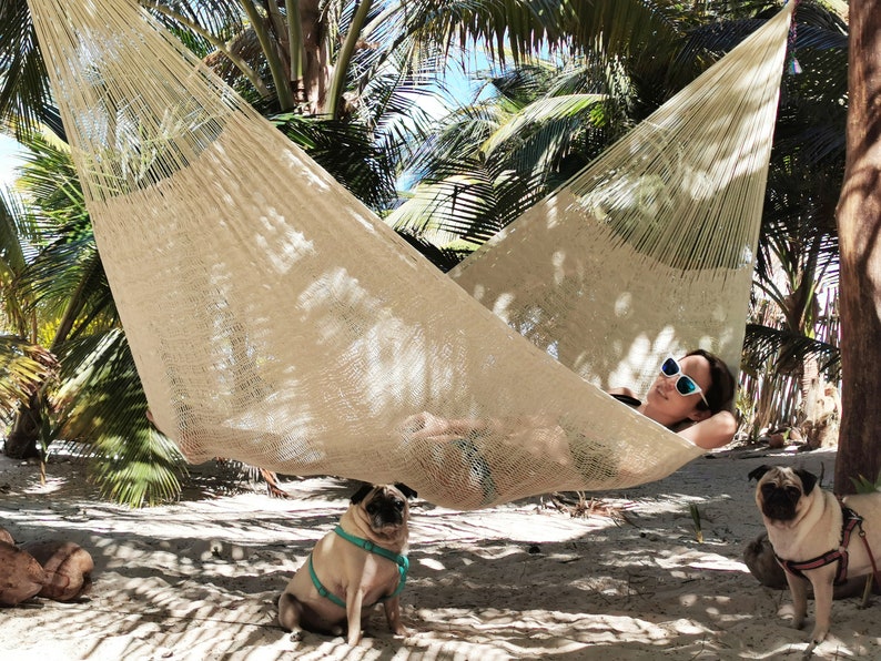 Natural Hammock Made with Thick Nylon Thread Traditional Mayan Hammocks image 2