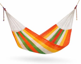 Habanero Hammock Made with Thick Nylon Thread - Traditional Mayan Hammocks *Customs Taxes Included*