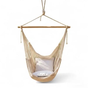 Natural Sitting Hammock Made with Thick Cotton/Nylon Thread *Customs Taxes Included*