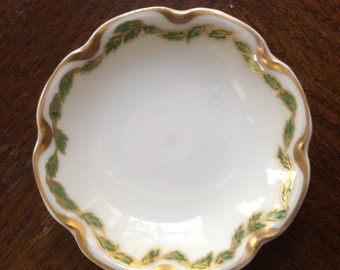 Venta a mitad de precio Haviland, Antique Haviland Limoges Butter Pat, Hojas verdes, Oro, Etsy Guía de regalos, Francia, Coleccionable antiguo, Tea Party