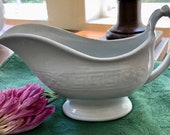 Antique English White Ironstone Gravy Pitcher, Athena Shape, Royal Granite, England, Antique Collectible, Farmhouse, Cottage, Antique Gift