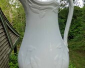 Early English White Ironstone Ewer, Pitcher, Lily Shape, Henry Burgess, England, Antique Collectible, English Country, Wedding Present