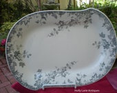 Antique Aesthetic Transfer Ware Platter, Blue Gray Hop Pattern, Johnson Brothers, England, Antique Collectible, Cottage, Interior Design