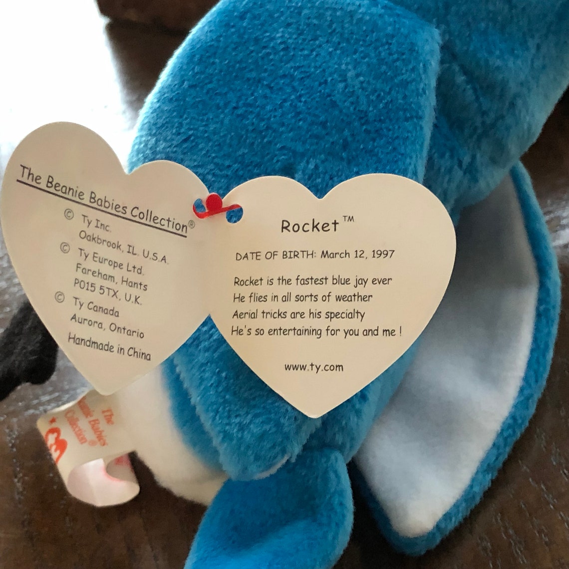Ty Beanie Babies Rocket Blue Jay Beanie Baby Collectible Etsy