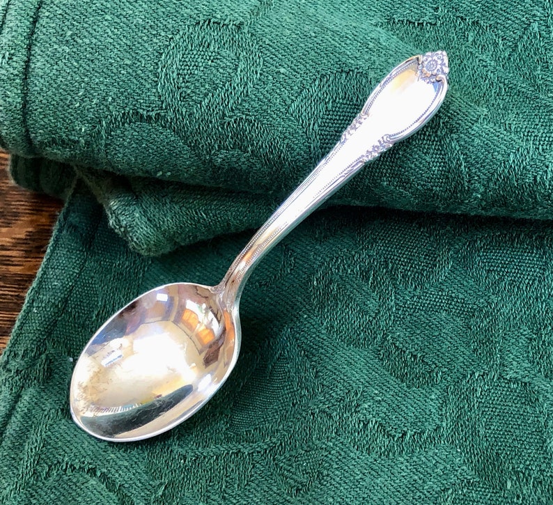 Vintage Silver Baby Spoon and Fork Set, Remembrance, 1847 Rogers Bros