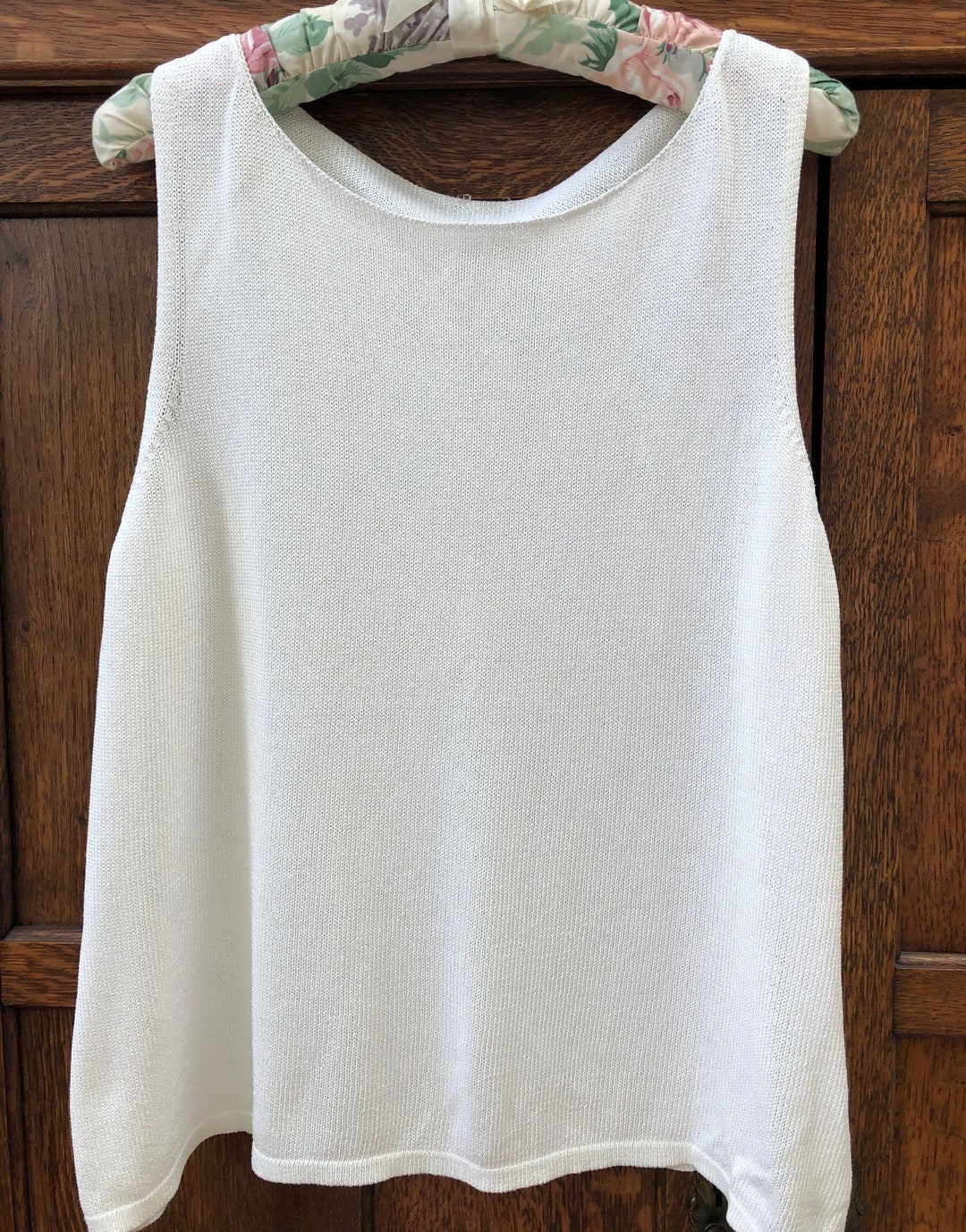 Vintage Sweater White Nylon and Cotton Tank Top Gift for - Etsy