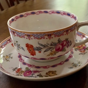 Antique *Haviland Limoges Cup And Saucer, Antique Collectible, Limoges China, French Country, Cottage Style, Farmhouse, Tea Party,ShabbyChic