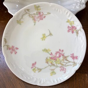 Antique *Haviland Limoges Coupe Style Plate, Pink, Yellow Floral, Antique Collectible, Cottage Style, Shabby Chic, French Country, Limoges