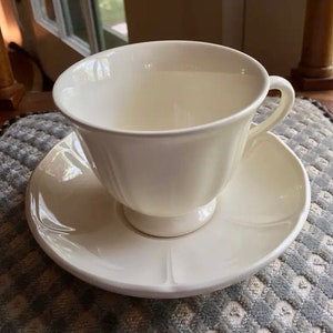 Wedgwood Cup and Saucer, Queens Ware, Queens Plain, England, English Country, Wedding Gift, Collectible China, Cottage Style, Tea Party, R